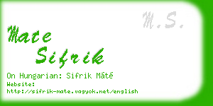 mate sifrik business card