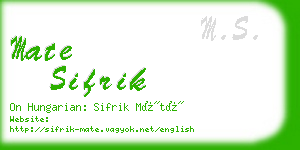 mate sifrik business card